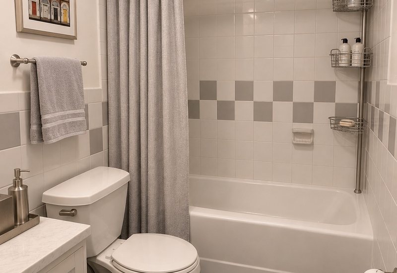 Bathroom in a J.E. furnished apartment