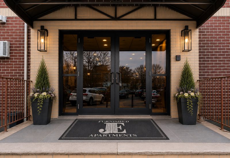 Entrance to a J.E. apartment building